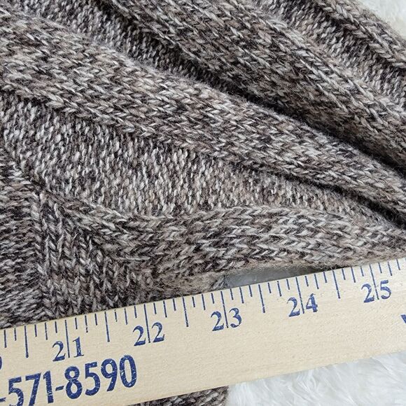 Jos A Bank Wool Blend V-neck Shawl Collar Grandpa Cardigan Suede Elbow Patches L - Picture 14 of 16